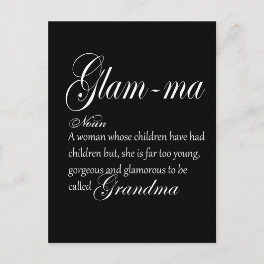 GLAM MA oma-definitie Briefkaart (Voorkant)