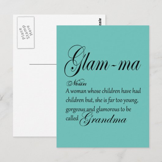 GLAM MA oma-definitie Briefkaart (Voorkant / Achterkant)