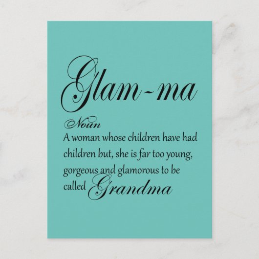 GLAM MA oma-definitie Briefkaart (Voorkant)