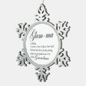 GLAM MA oma-definitie Tin Sneeuwvlok Ornament (Rechts)