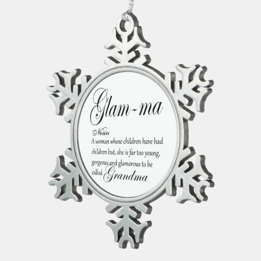 GLAM MA oma-definitie Tin Sneeuwvlok Ornament (Rechts)