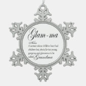 GLAM MA oma-definitie Tin Sneeuwvlok Ornament (Voorkant)