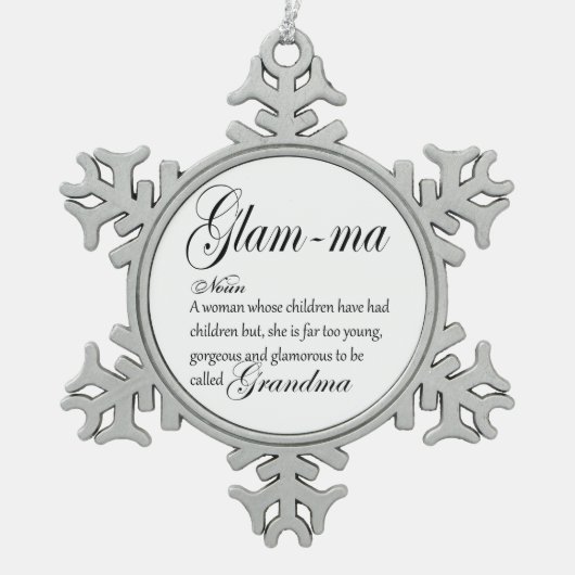 GLAM MA oma-definitie Tin Sneeuwvlok Ornament (Voorkant)