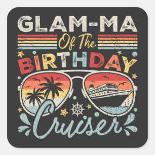 Glam-ma van de verjaardag Cruiser Vakantie Vierkante Sticker