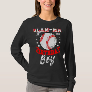 Glam Ma van de Verjaardags Jongen Honkbal Thema Da T-shirt