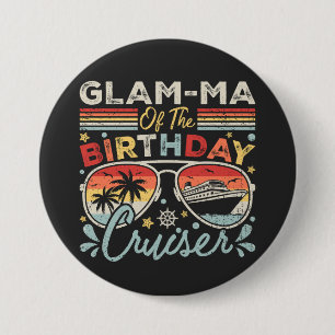 Glam-ma van de verjaardagscruiser vakantieronde ronde button 7,6 cm