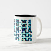 "Glam-ma" waar glamour ontmoet oma-hood Tweekleurige Koffiemok (Voorkant rechts)