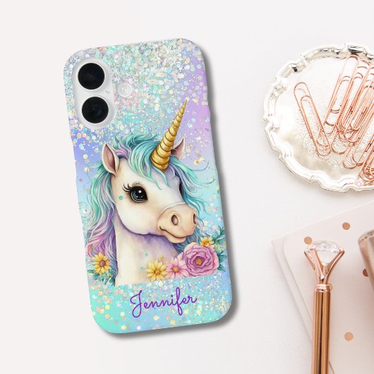 Glam Magical Unicorn Glittery Case-Mate iPhone Case