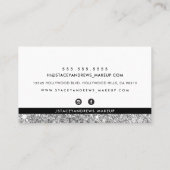 GLAM MAKE-UP borstel geelmerkt zilver glitter zwar Visitekaartje (Achterkant)