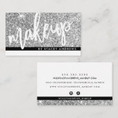 GLAM MAKE-UP borstel geelmerkt zilver glitter zwar Visitekaartje (Voorkant / Achterkant)