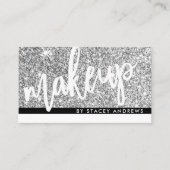 GLAM MAKE-UP borstel geelmerkt zilver glitter zwar Visitekaartje (Voorkant)