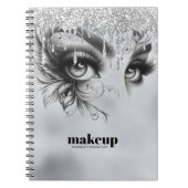 Glam Make-up Dripping Silver Flitter Notitieboek (Voorkant)
