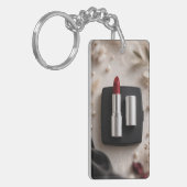 Glam Make-up Liefhebber Acrylsleutelhanger Sleutelhanger (Voorkant Links)