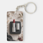 Glam Make-up Liefhebber Acrylsleutelhanger Sleutelhanger (achterkant)