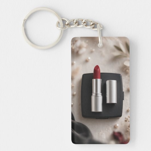 Glam Make-up Liefhebber Acrylsleutelhanger Sleutelhanger (Voorkant)