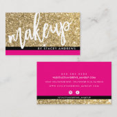 GLAM MAKE-UP schattige borstel gemerkt goud glitte Visitekaartje (Voorkant / Achterkant)