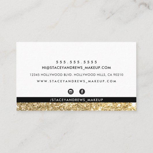 GLAM MAKE-UP schattige borstel gemerkt goud glitte Visitekaartje (Achterkant)