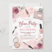 Glam Make-up Verjaardagsfeestje Blush Roze Spa Par Kaart (Voorkant)