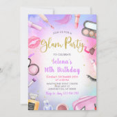 Glam Make-up Verjaardagsfeestje Blush Roze Spa Par Kaart (Voorkant)