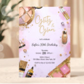 Glam Makeup Birthday Party Blush Pink Spa Party Kaart