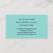 Glam Makeup Eyelash Extensions Blauwgroen zwart Visitekaartje (Achterkant)