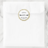 Glam Makeup Eyelashes met een gouden verf Ronde Sticker (Tas)