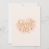 Glam Makeup Sweet Sixteen Party Kaart (Achterkant)