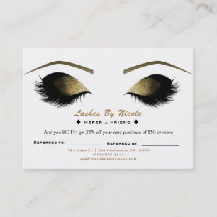 Glam Makeup Wimpers Refer a Friend Nazorg Aanbevelingskaartje