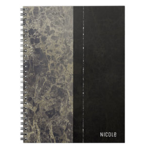 Glam Marble Graniet Shimmer Elegante Ontwerper Sti Notitieboek