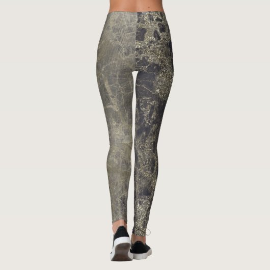 Glam Marble Granite Shimmer Elegant Designer Style Leggings (Achterkant)