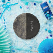 Glam Marble Granite Shimmer Elegant Designer Style Papieren Bordje (Feest)