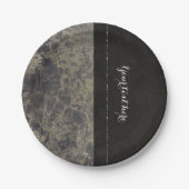 Glam Marble Granite Shimmer Elegant Designer Style Papieren Bordje (Voorkant)