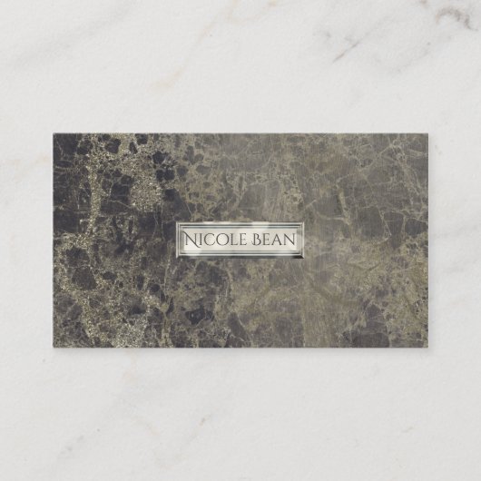 Glam Marble Granite Shimmer Elegant Designer Style Visitekaartje (Voorkant)