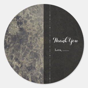 Glam Marble Granite Shimmer Elegant Party Favor Ronde Sticker