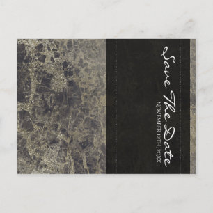 Glam Marble Granite Shimmer Elegant Save the Date Aankondigingskaart