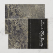 Glam Marble Granite Shimmer Elegant Save the Date Aankondigingskaart (Voorkant / Achterkant)