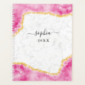 Glam Marble Pink Gold Glitter Planner (Voorkant)