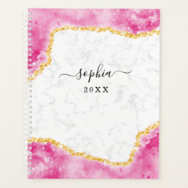 Glam Marble Pink Gold Glitter Planner
