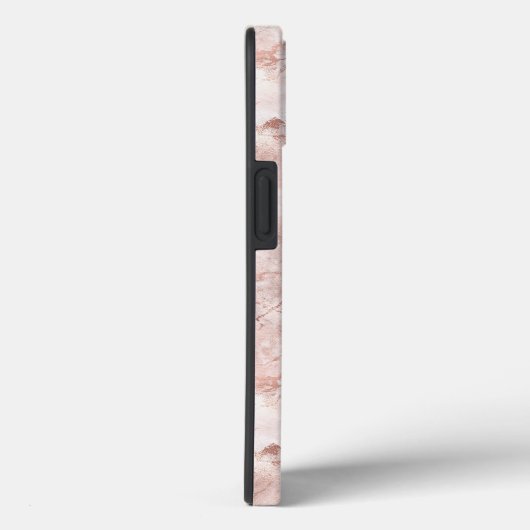 Glam Marble Pink Rose Gold Metallic Name Case-Mate iPhone Case (Achterkant / Rechts)