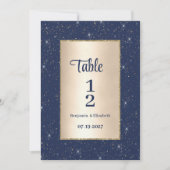 Glam marine blauw goud glitter confetti Tafelnumme Kaart (Voorkant)