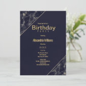 Glam marmer marthday kaart (Staand voorkant)