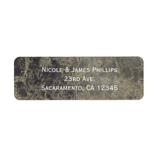 Glam marmeren graniet glans glitter modern trendy etiket (Voorkant)
