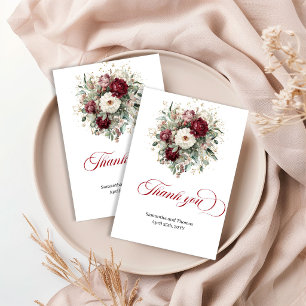 Glam Marsala Bloemendecor Eucalyptus Bedankkaart