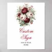 Glam Marsala Bloemendecor Eucalyptus Goud Aangepas Poster (Voorkant)