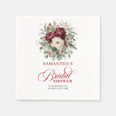 Glam Marsala Bloemengoud Bruiloftservies Servetten (Voorkant)