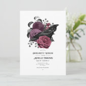  Glam Mauve Floral Gothic Bachelorette Kaart (Staand voorkant)