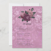  Glam Mauve Floral Gothic Bachelorette Kaart (Achterkant)