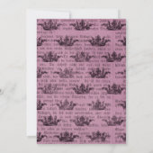 Glam Mauve Owls Gothic Engagement Party Kaart (Achterkant)