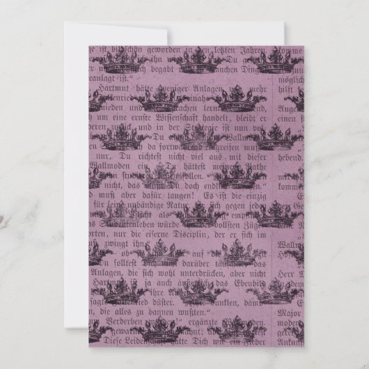 Glam Mauve Owls Gothic Engagement Party Kaart (Achterkant)