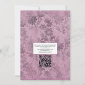 Glam Mauve Owls Gothic Wedding QR Code Kaart (Achterkant)